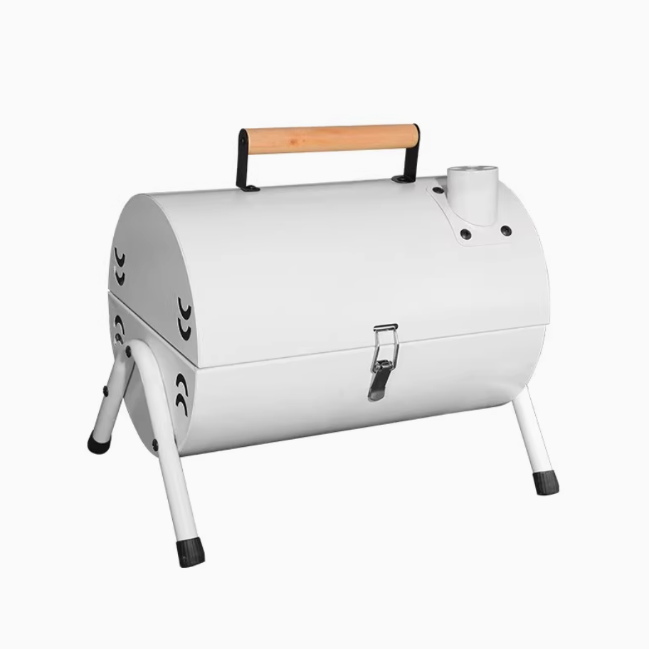 Açık Barbekü Sobası Taşınabilir Silindirik Çift Taraflı Kömür Barbekü Sobası